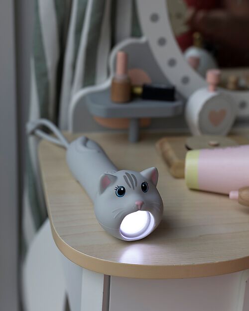 Rabbit & Friends Soft Silicone Flashlight - Cat - Adjustable Brightness Nightlights