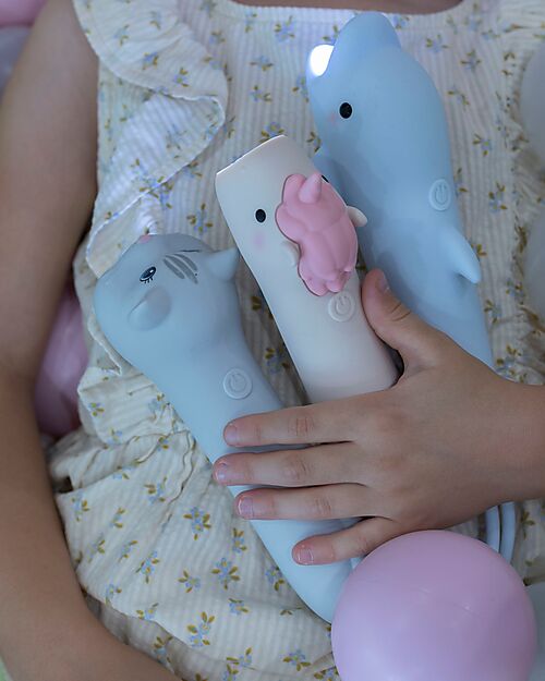 Rabbit & Friends Soft Silicone Flashlight - Cat - Adjustable Brightness Nightlights