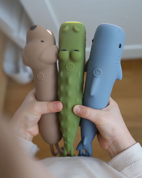 Rabbit & Friends Soft Silicone Flashlight - Crocodile - Adjustable Brightness Nightlights