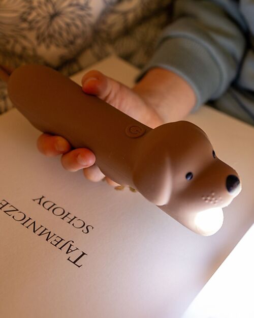 Rabbit & Friends Soft Silicone Flashlight - Dog - Adjustable Brightness Nightlights