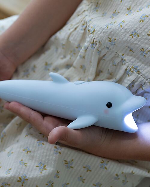 Rabbit & Friends Soft Silicone Flashlight - Dolphin - Adjustable Brightness Nightlights
