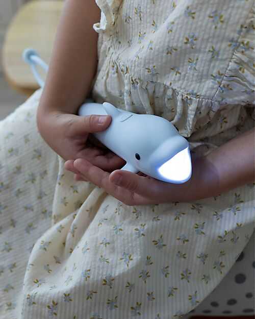 Rabbit & Friends Soft Silicone Flashlight - Dolphin - Adjustable Brightness Nightlights