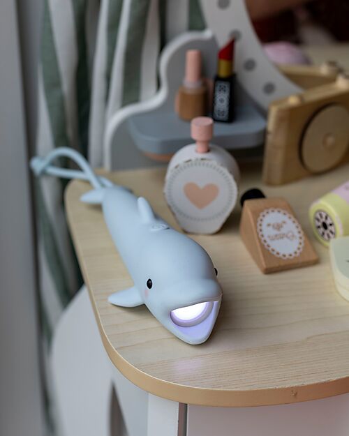 Rabbit & Friends Soft Silicone Flashlight - Dolphin - Adjustable Brightness Nightlights