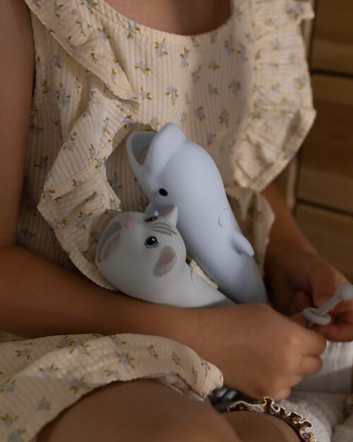 Rabbit & Friends Soft Silicone Flashlight - Dolphin - Adjustable Brightness Nightlights