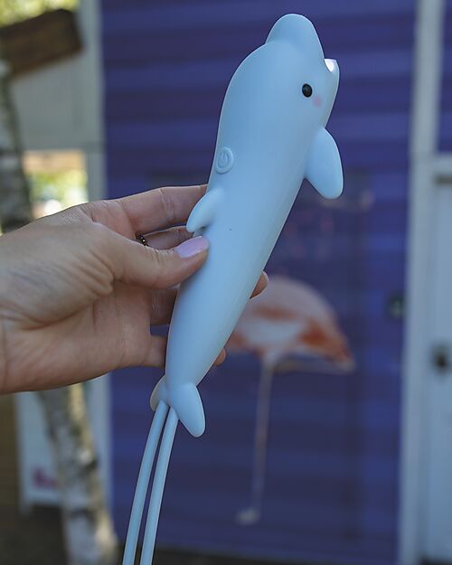 Rabbit & Friends Soft Silicone Flashlight - Dolphin - Adjustable Brightness Nightlights