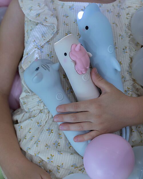 Rabbit & Friends Soft Silicone Flashlight - Dolphin - Adjustable Brightness Nightlights