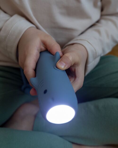 Rabbit & Friends Soft Silicone Flashlight - Shark - Adjustable Brightness Nightlights