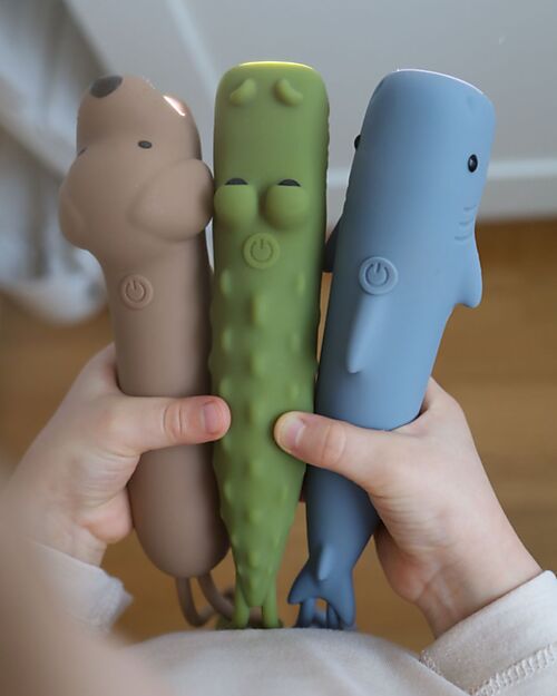 Rabbit & Friends Soft Silicone Flashlight - Shark - Adjustable Brightness Nightlights