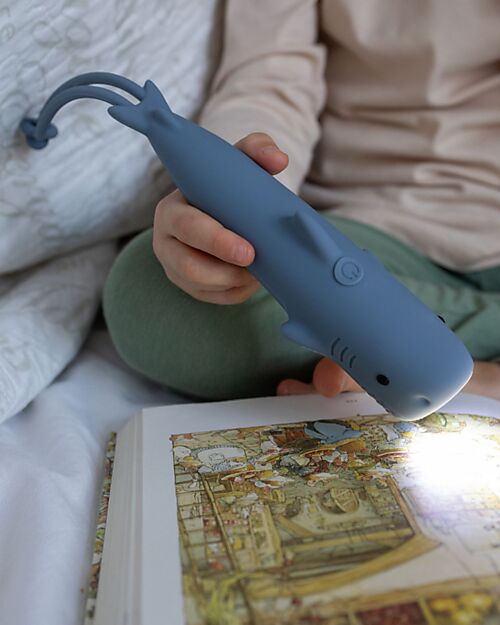 Rabbit & Friends Soft Silicone Flashlight - Shark - Adjustable Brightness Nightlights