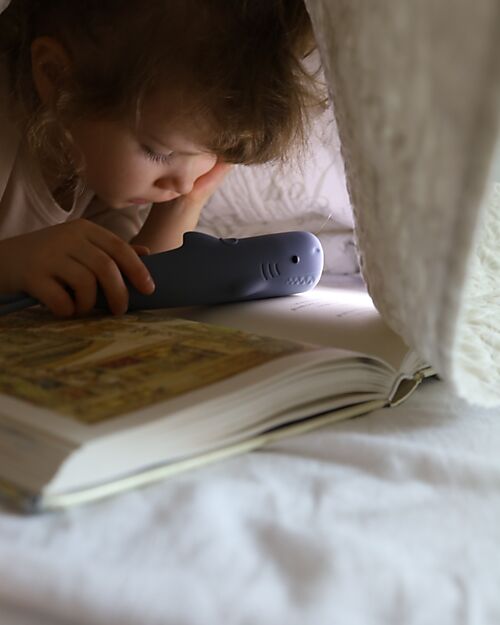 Rabbit & Friends Soft Silicone Flashlight - Shark - Adjustable Brightness Nightlights