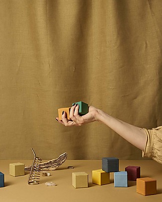 Raduga Grez 20 Wooden Building Cubes Set - Earth Colors - Handmade Educational Toy Wooden Blocks & Construction Sets