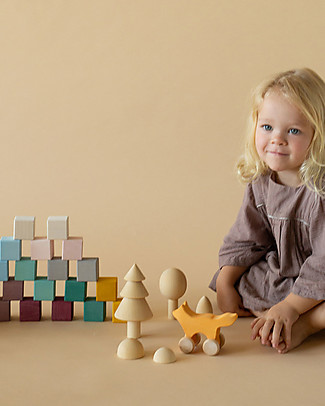 Raduga Grez 20 Wooden Building Cubes Set - Forest Soul - Handmade Educational Toy Wooden Blocks and Construction Sets