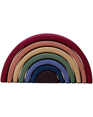 Raduga Grez Stackable Wooden Arch - Earth Rainbow - Handmade Educational Toy to Stimulate your Baby Montessori Toys
