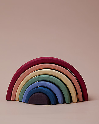 Raduga Grez Stackable Wooden Arch - Earth Rainbow - Handmade Educational Toy to Stimulate your Baby Montessori Toys