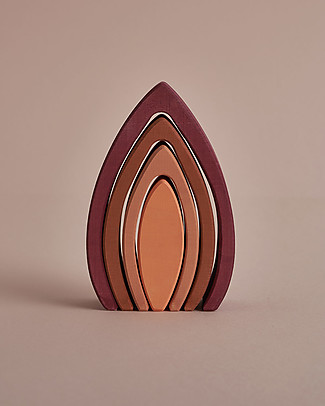 Raduga Grez Stackable Wooden Arch - Flame - Handmade Educational Toy to Stimulate your Baby Montessori Toys