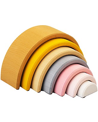 Raduga Grez Stackable Wooden Arch - Sand - Handmade Educational Toy to Stimulate your Baby Montessori Toys