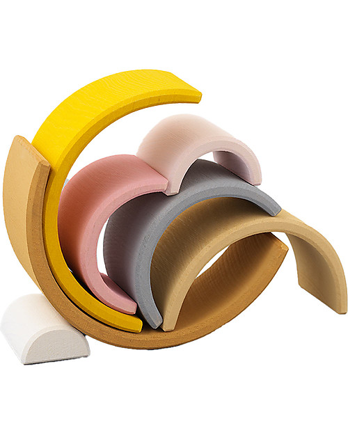 Raduga Grez Stackable Wooden Arch - Sand - Handmade Educational Toy to Stimulate your Baby Montessori Toys