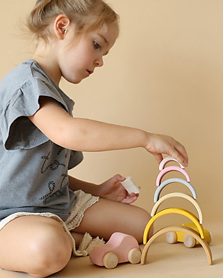 Raduga Grez Stackable Wooden Arch - Sand - Handmade Educational Toy to Stimulate your Baby Montessori Toys