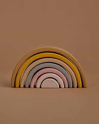 Raduga Grez Stackable Wooden Arch - Sand - Handmade Educational Toy to Stimulate your Baby Montessori Toys