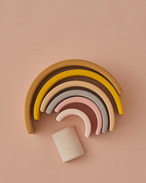 Raduga Grez Stackable Wooden Arch - Sand - Handmade Educational Toy to Stimulate your Baby Montessori Toys