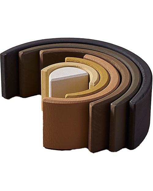 Raduga Grez Stackable Wooden Arch - Skin Tones from Black to White - Handmade Educational Toy to Stimulate your Baby Montessori Toys