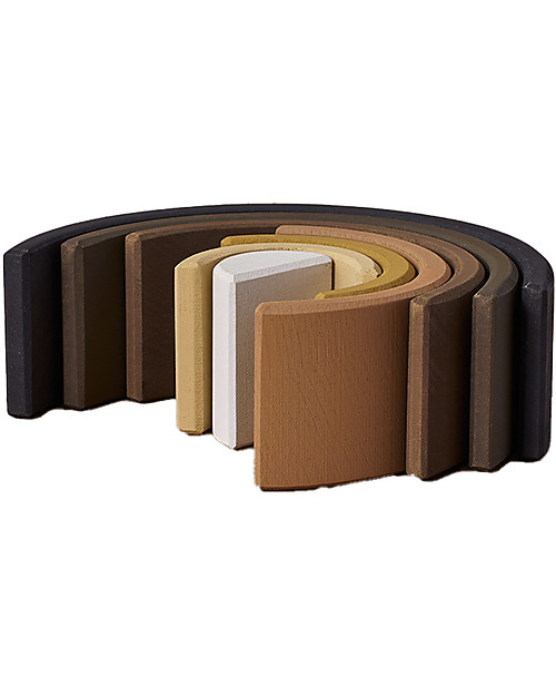 Raduga Grez Stackable Wooden Arch - Skin Tones from Black to White - Handmade Educational Toy to Stimulate your Baby Montessori Toys