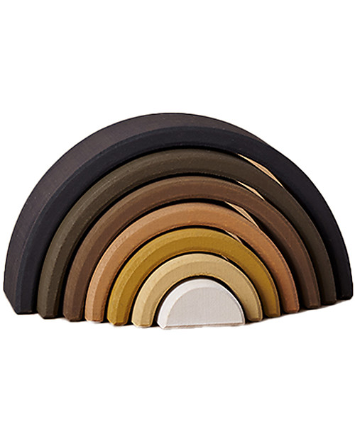 Raduga Grez Stackable Wooden Arch - Skin Tones from Black to White - Handmade Educational Toy to Stimulate your Baby Montessori Toys