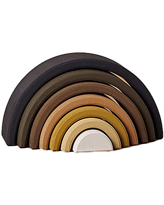 Raduga Grez Stackable Wooden Arch - Skin Tones from Black to White - Handmade Educational Toy to Stimulate your Baby Montessori Toys