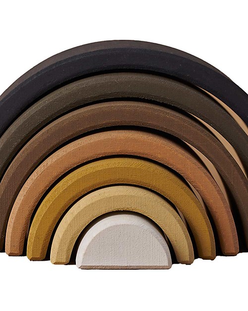 Raduga Grez Stackable Wooden Arch - Skin Tones from Black to White - Handmade Educational Toy to Stimulate your Baby Montessori Toys