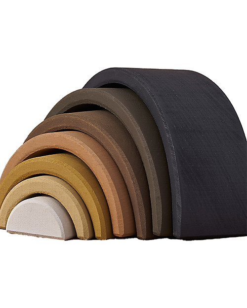 Raduga Grez Stackable Wooden Arch - Skin Tones from Black to White - Handmade Educational Toy to Stimulate your Baby Montessori Toys