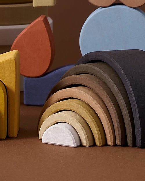 Raduga Grez Stackable Wooden Arch - Skin Tones from Black to White - Handmade Educational Toy to Stimulate your Baby Montessori Toys