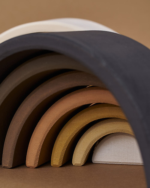 Raduga Grez Stackable Wooden Arch - Skin Tones from Black to White - Handmade Educational Toy to Stimulate your Baby Montessori Toys