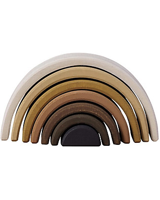 Raduga Grez Stackable Wooden Arch - Skin Tones from White to Black - Handmade Educational Toy to Stimulate your Baby Montessori Toys