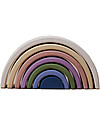 Raduga Grez Stackable Wooden Arch - White Outside Colorful Inside - Handmade Educational Toy to Stimulate your Baby Montessori Toys