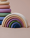 Raduga Grez Stackable Wooden Arch - White Outside Colorful Inside - Handmade Educational Toy to Stimulate your Baby Montessori Toys