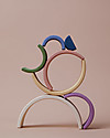 Raduga Grez Stackable Wooden Arch - White Outside Colorful Inside - Handmade Educational Toy to Stimulate your Baby Montessori Toys