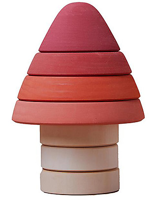 Raduga Grez Stackable Wooden Tower - Amanita Mushroom - Handmade Educational Toy to Stimulate your Baby Wooden Stacking Toys