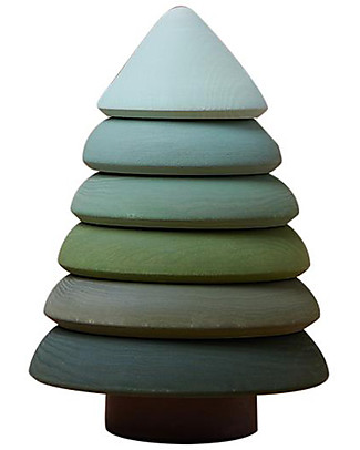 Raduga Grez Stackable Wooden Tower - Fir Tree - Handmade Educational Toy to Stimulate your Baby Montessori Toys