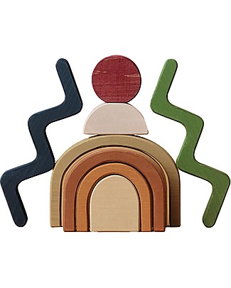 Raduga Grez Wooden Building Set - Shapes - Handmade Educational Toy to Stimulate your Baby Wooden Blocks and Construction Sets