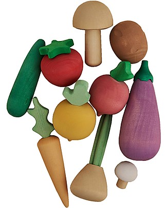 Raduga Grez Wooden Set - Colored Vegetables - Handmade Educational Toy to Stimulate your Baby Wooden Food