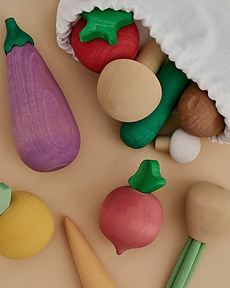 Raduga Grez Wooden Set - Colored Vegetables - Handmade Educational Toy to Stimulate your Baby Wooden Food