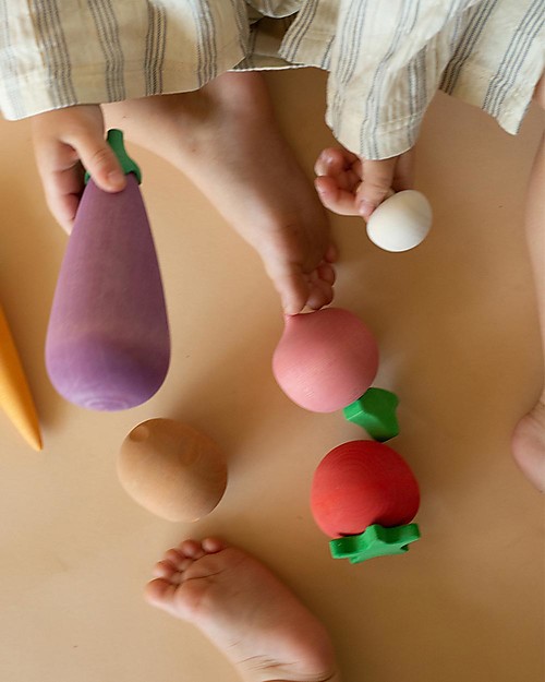 Raduga Grez Wooden Set - Colored Vegetables - Handmade Educational Toy to Stimulate your Baby Wooden Food