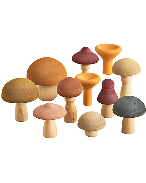 Raduga Grez Wooden Set - Mushrooms - Handmade Educational Toy to Stimulate your Baby Montessori Toys