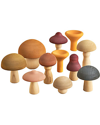 Raduga Grez Wooden Set - Mushrooms - Handmade Educational Toy to Stimulate your Baby Montessori Toys