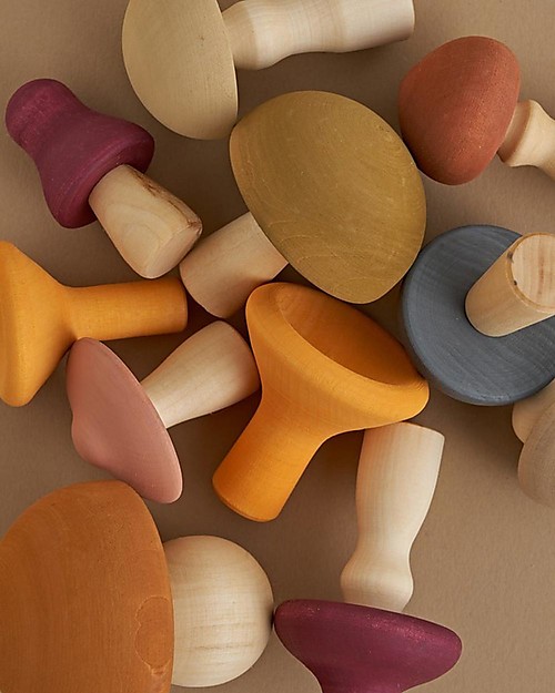 Raduga Grez Wooden Set - Mushrooms - Handmade Educational Toy to Stimulate your Baby Montessori Toys