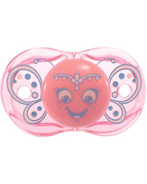 RaZbaby Keep-it-Kleen Pink Butterfly Pacifier/Soother (Hygienic & Safe) Dummies & Soothers