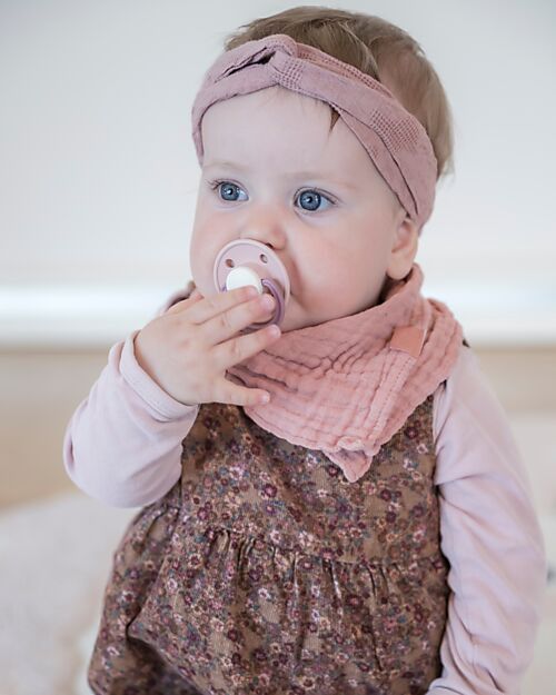 Rebael Set of 2 Bicolour Pacifier - Round Nipple in Natural Latex - Tornado Rhino and Misty Poodle - Made in Danemark - BPA & PVC Free Dummies & Soothers