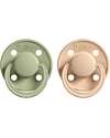 Rebael Set of 2 Pacifier - Round Nipple in Natural Latex - Almond and Laurel - Made in Danemark - BPA & PVC Free Dummies & Soothers