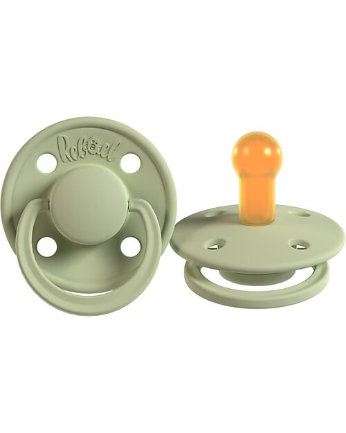Rebael Set of 2 Pacifier - Round Nipple in Natural Latex - Almond and Laurel - Made in Danemark - BPA & PVC Free Dummies & Soothers