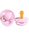 Rebael Set of 2 Pacifier - Round Nipple in Natural Latex - Sweet Pink and Champagne - Made in Danemark - BPA & PVC Free Dummies & Soothers